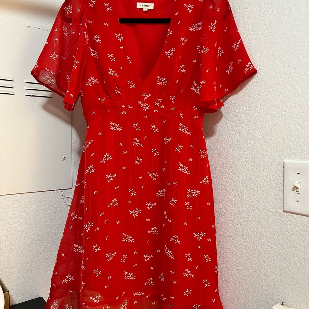 Red Floral Mini Dress